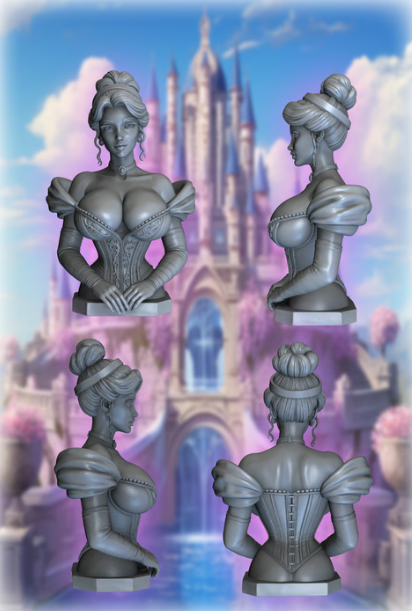 STL Busto Cenicienta Pin-Up 2
